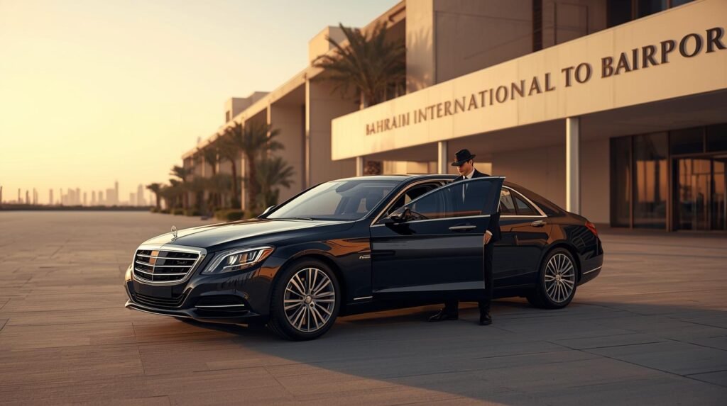 Luxury airport arrival scene in Bahrain